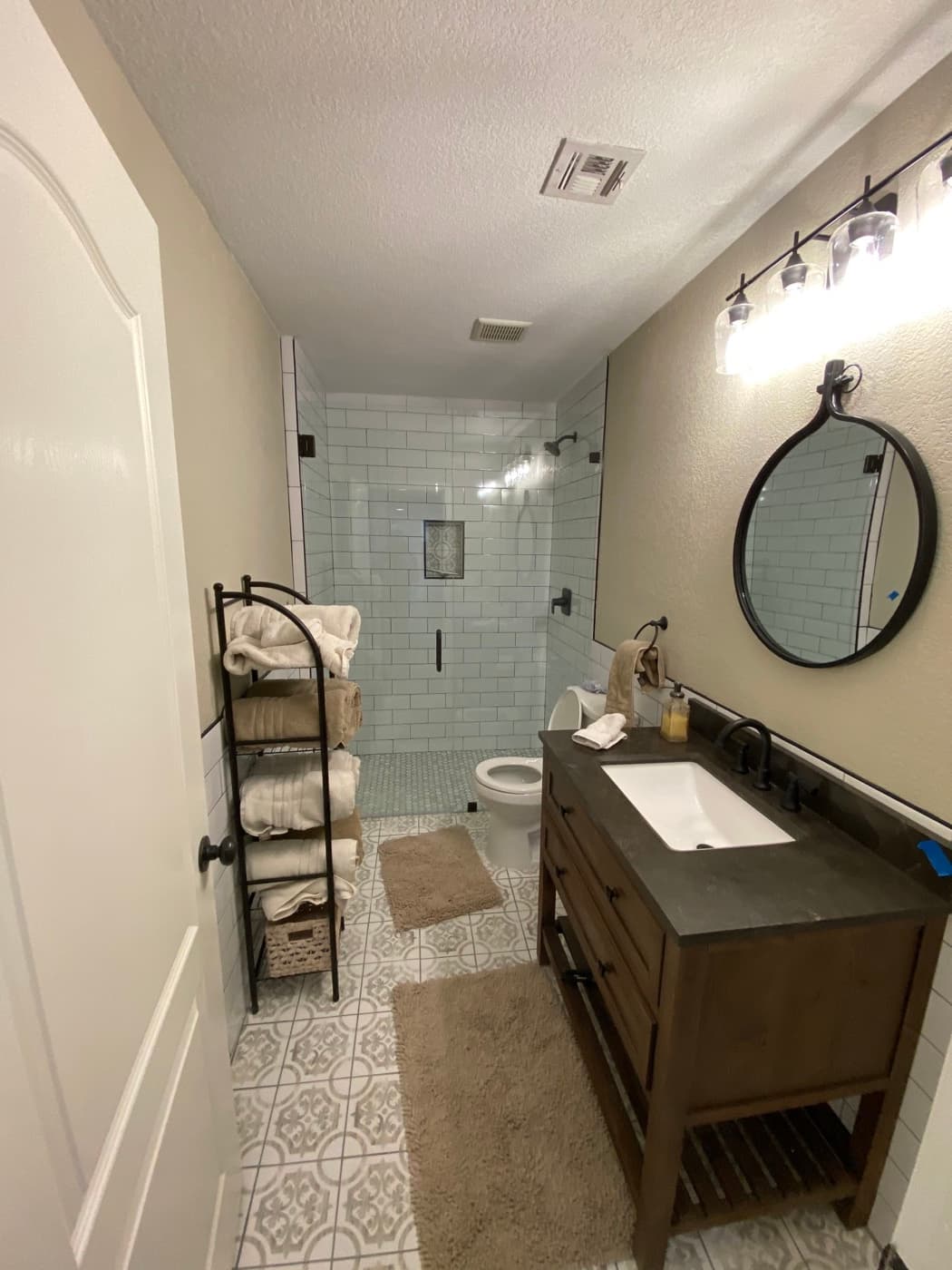 Finished remodeled bathroom interior