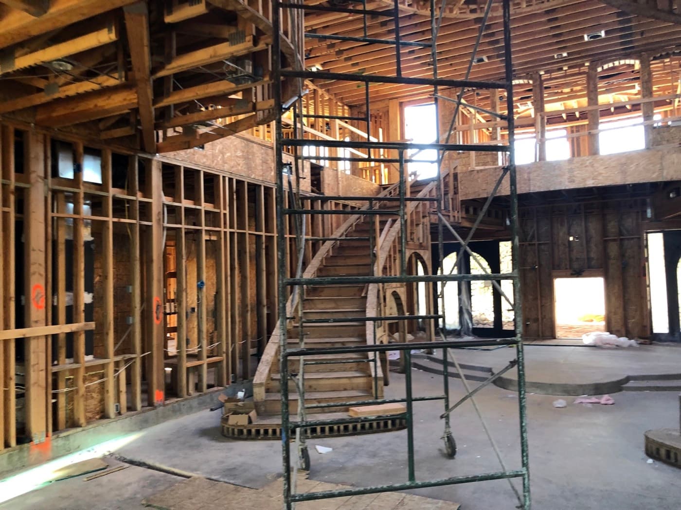 Electrical rough-in within a framed construction project