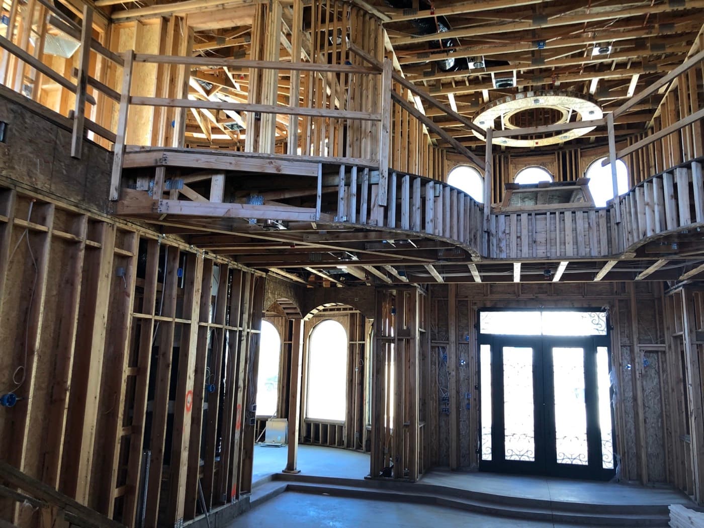 Residential construction framing project in progress
